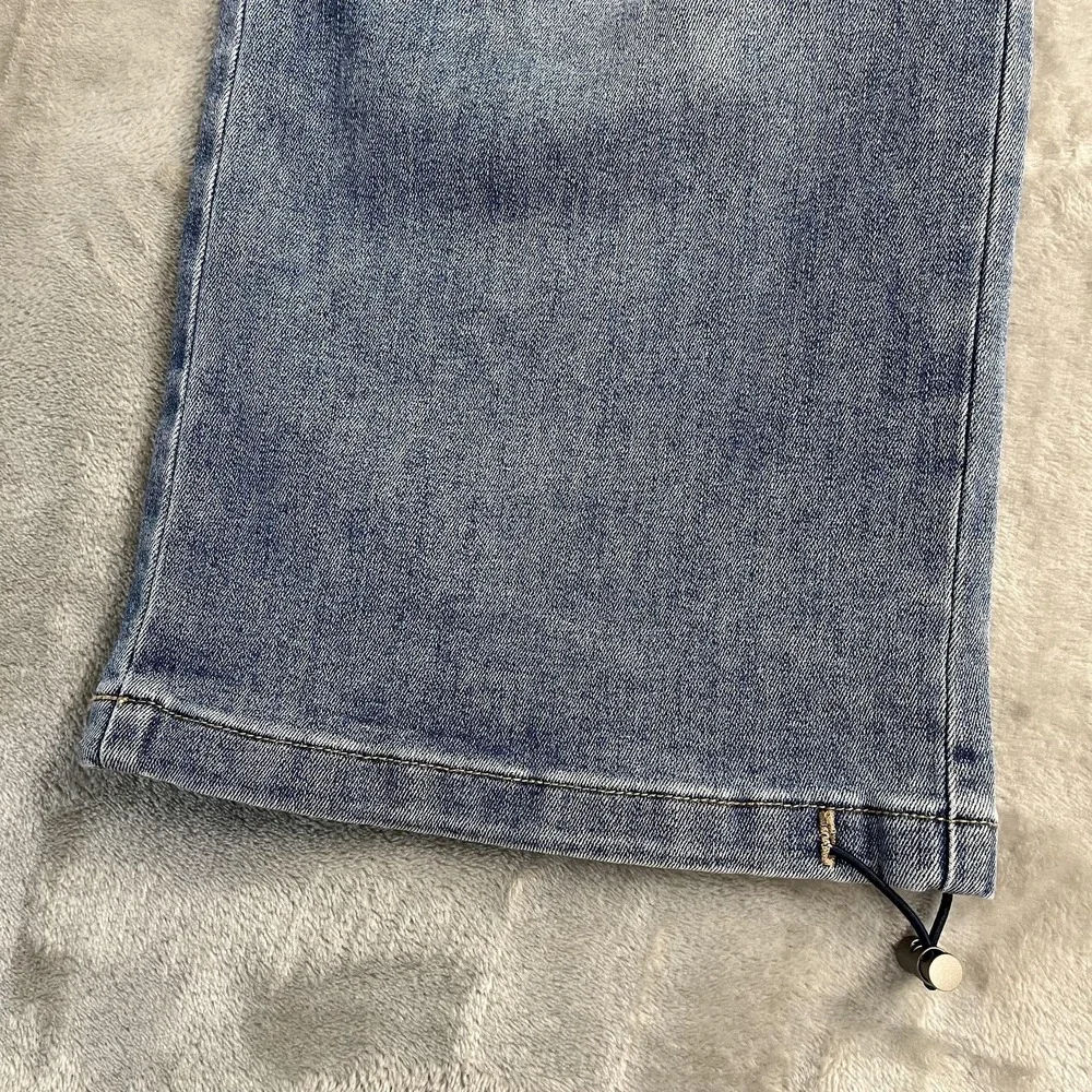 Mica Denim Jeans Womens 27 Blue Medium Wash High‎ Rise Wide Leg Cargo 27x28.5